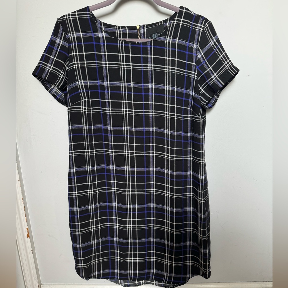 Cynthia Rowley Plaid Short Sleeve Mini Dress size 8 📚Back to School🤓